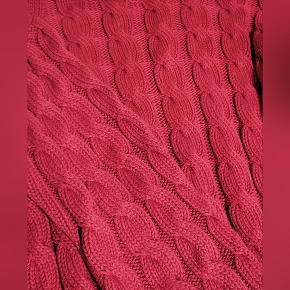 Vintage LL Bean Cable Knit Mock Neck Women’s Sweater Size L 100% Cotton - Picture 6 of 9